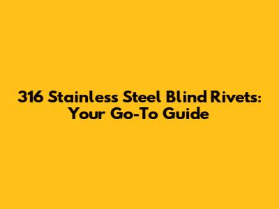 316 Stainless Steel Blind Rivets: Your Go-To Guide