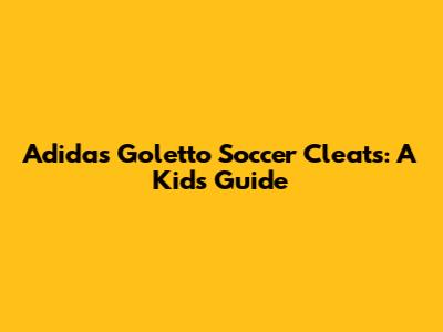 Adidas Goletto Soccer Cleats: A Kid's Guide