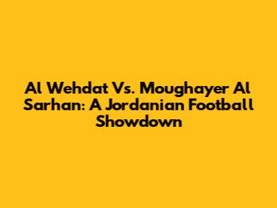 Al Wehdat Vs. Moughayer Al Sarhan: A Jordanian Football Showdown