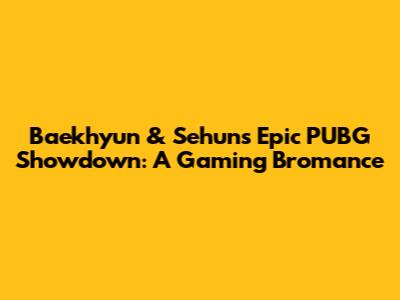 Baekhyun & Sehun's Epic PUBG Showdown: A Gaming Bromance
