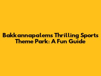 Bakkannapalem's Thrilling Sports Theme Park: A Fun Guide