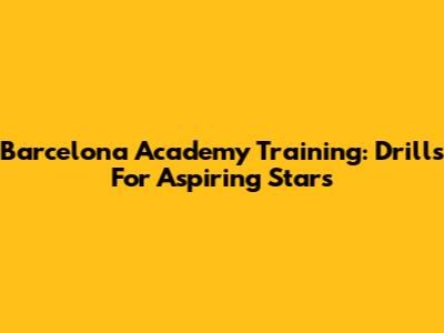Barcelona Academy Training: Drills For Aspiring Stars