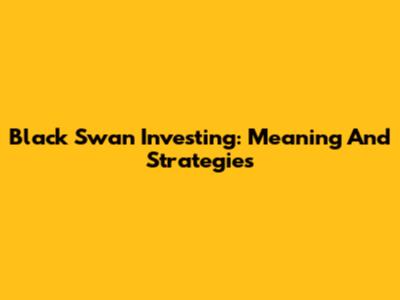 Black Swan Investing: Meaning And Strategies