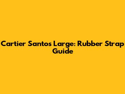 Cartier Santos Large: Rubber Strap Guide