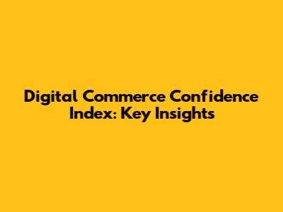 Digital Commerce Confidence Index: Key Insights