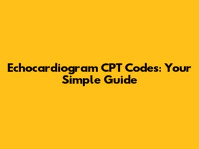 Echocardiogram CPT Codes: Your Simple Guide