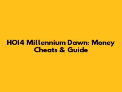 HOI4 Millennium Dawn: Money Cheats & Guide