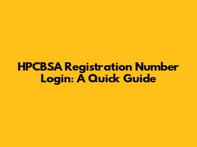 HPCBSA Registration Number Login: A Quick Guide