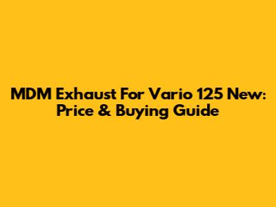 MDM Exhaust For Vario 125 New: Price & Buying Guide