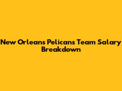 New Orleans Pelicans Team Salary Breakdown
