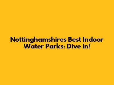 Nottinghamshire's Best Indoor Water Parks: Dive In!
