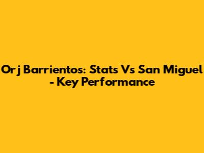 Orj Barrientos: Stats Vs San Miguel - Key Performance