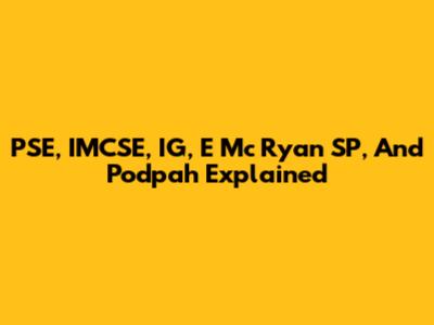 PSE, IMCSE, IG, E Mc Ryan SP, And Podpah Explained