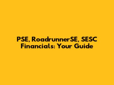 PSE, RoadrunnerSE, SESC Financials: Your Guide