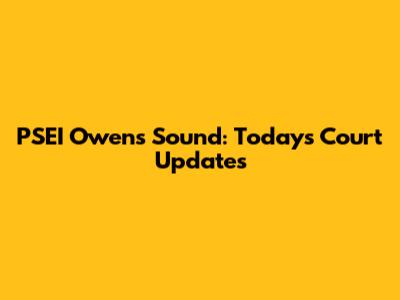 PSEI Owens Sound: Today's Court Updates