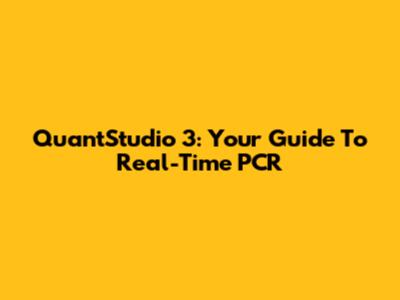 QuantStudio 3: Your Guide To Real-Time PCR