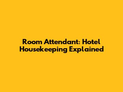 Room Attendant: Hotel Housekeeping Explained