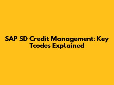 SAP SD Credit Management: Key Tcodes Explained