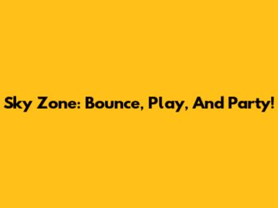 Sky Zone: Bounce, Play, And Party!
