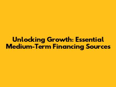 Unlocking Growth: Essential Medium-Term Financing Sources